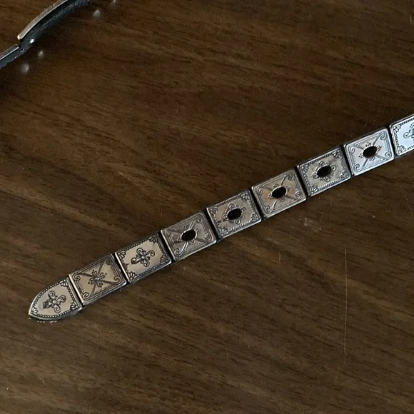 Vintage Brighton silver and black leather belt - Picture 5 of 10